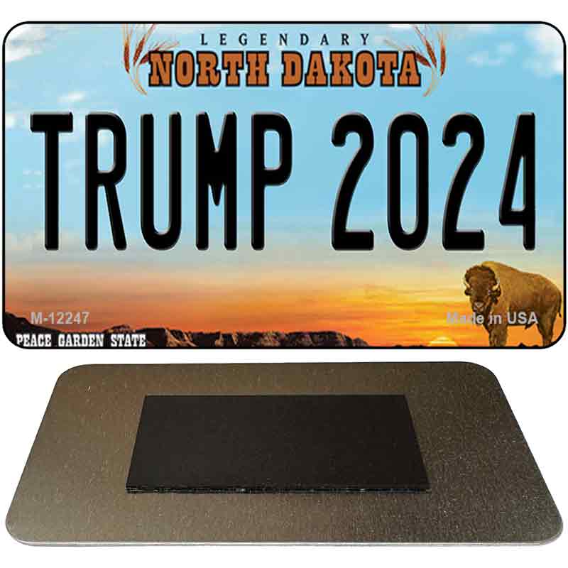 Trump 2024 North Dakota Novelty Metal Magnet M-12247