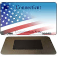 Connecticut with American Flag Novelty Metal Magnet M-12336