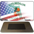 Florida with American Flag Novelty Metal Magnet M-12338