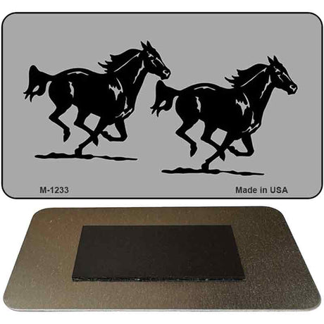 Running Horses Novelty Metal Magnet M-1233