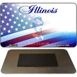 Illinois with American Flag Novelty Metal Magnet M-12342