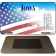 Iowa with American Flag Novelty Metal Magnet M-12344