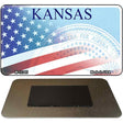 Kansas with American Flag Novelty Metal Magnet M-12345