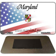 Maryland with American Flag Novelty Metal Magnet M-12349