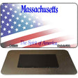 Massachusetts with American Flag Novelty Metal Magnet M-12350