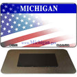 Michigan with American Flag Novelty Metal Magnet M-12351