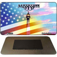 Mississippi with American Flag Novelty Metal Magnet M-12353