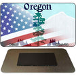 Oregon with American Flag Novelty Metal Magnet M-12366