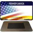 Pennsylvania with American Flag Novelty Metal Magnet M-12367