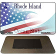 Rhode Island with American Flag Novelty Metal Magnet M-12368