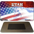 Utah with American Flag Novelty Metal Magnet M-12373