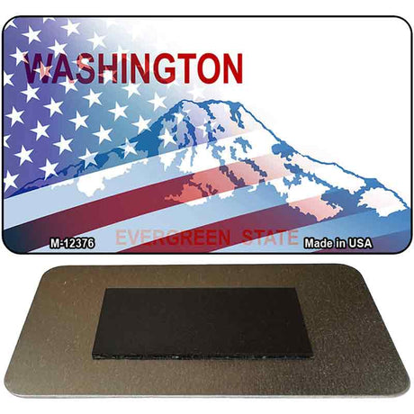 Washington with American Flag Novelty Metal Magnet M-12376