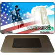 Wyoming with American Flag Novelty Metal Magnet M-12379