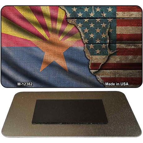 Arizona/American Flag Novelty Metal Magnet M-12382