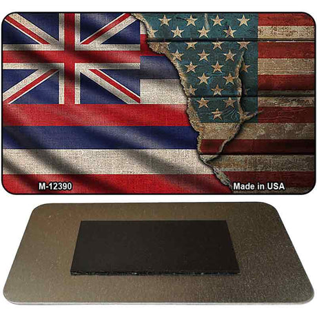 Hawaii/American Flag Novelty Metal Magnet M-12390