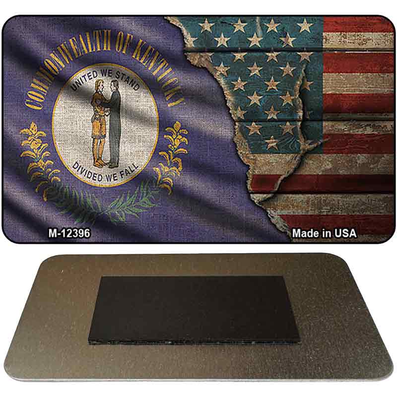 Kentucky/American Flag Novelty Metal Magnet M-12396