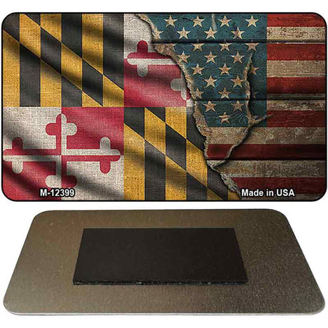 Maryland/American Flag Novelty Metal Magnet M-12399