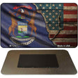 Michigan/American Flag Novelty Metal Magnet M-12401