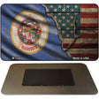 Minnesota/American Flag Novelty Metal Magnet M-12402