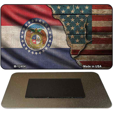 Missouri/American Flag Novelty Metal Magnet M-12404