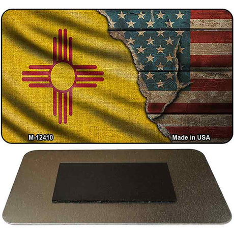 New Mexico/American Flag Novelty Metal Magnet M-12410