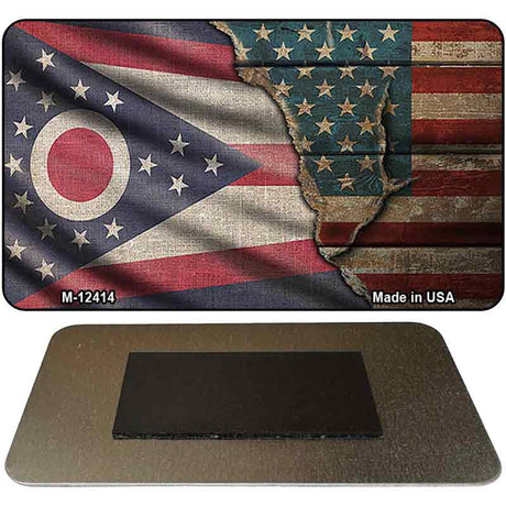 Ohio/American Flag Novelty Metal Magnet M-12414