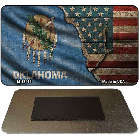 Oklahoma/American Flag Novelty Metal Magnet M-12415