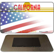 California with American Flag Novelty Metal Magnet M-12439