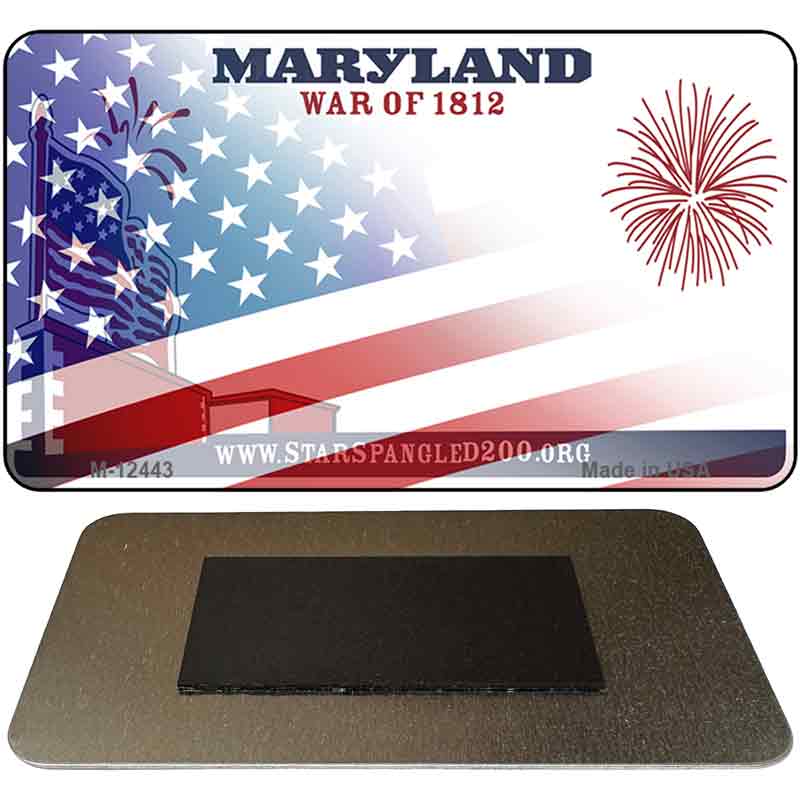 Maryland with American Flag Novelty Metal Magnet M-12443