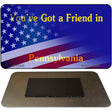 Pennsylvania with American Flag Novelty Metal Magnet M-12448