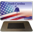 South Carolina with American Flag Novelty Metal Magnet M-12452