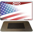 Ohio with American Flag Novelty Metal Magnet M-12456