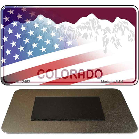 Colorado with American Flag Novelty Metal Magnet M-12462