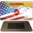 Colorado with American Flag Novelty Metal Magnet M-12463