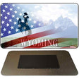 Wyoming with American Flag Novelty Metal Magnet M-12468