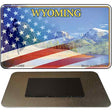 Wyoming with American Flag Novelty Metal Magnet M-12469