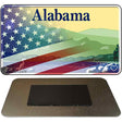 Alabama with American Flag Novelty Metal Magnet M-12475