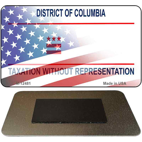 District of Columbia with American Flag Novelty Metal Magnet M-12481