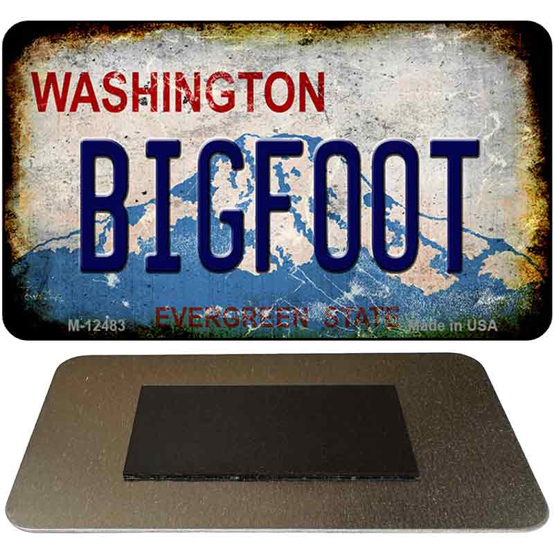 Bigfoot Washington Rusty Novelty Metal Magnet