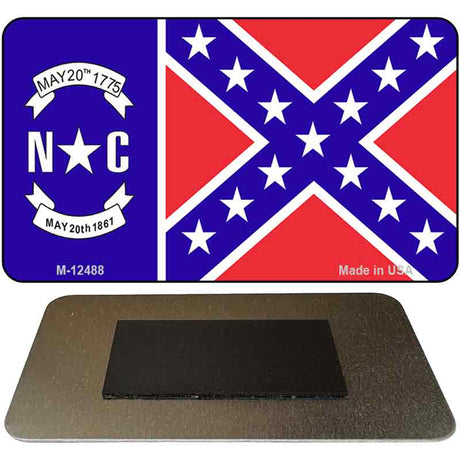 North Carolina Confederate Flag Novelty Metal Magnet M-12488