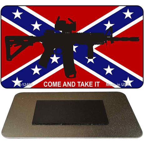 Come and Take It Confederate Flag Novelty Metal Magnet M-12490