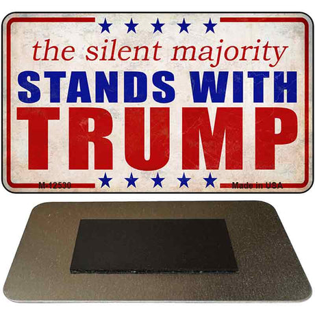 Silent Majority Stands with Trump Novelty Metal Magnet M-12530