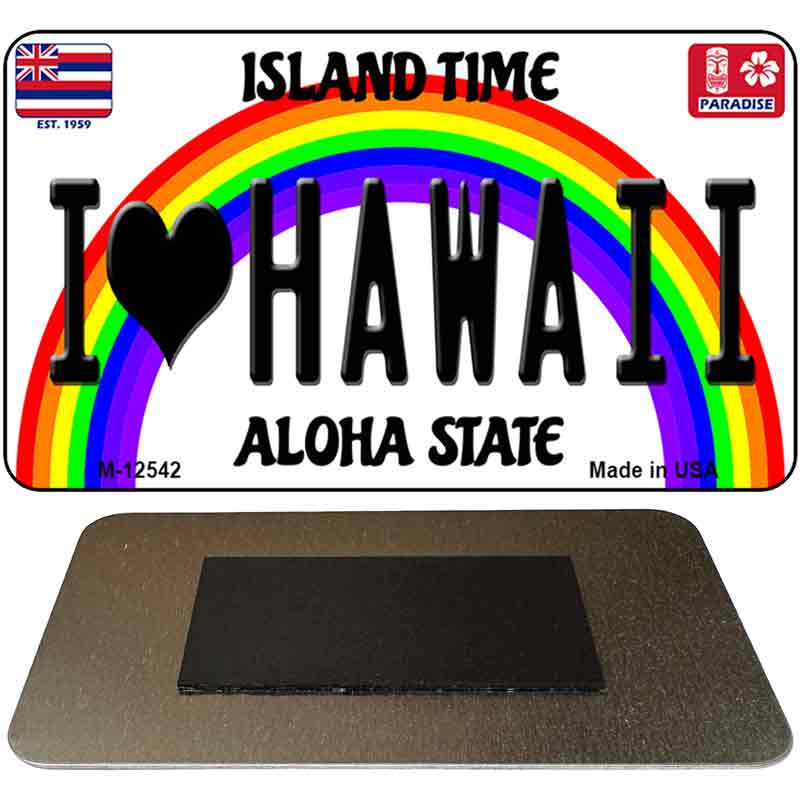 I Love Hawaii Novelty Metal Magnet M-12542