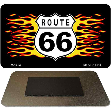 Route 66 Flame Novelty Metal Magnet M-1254