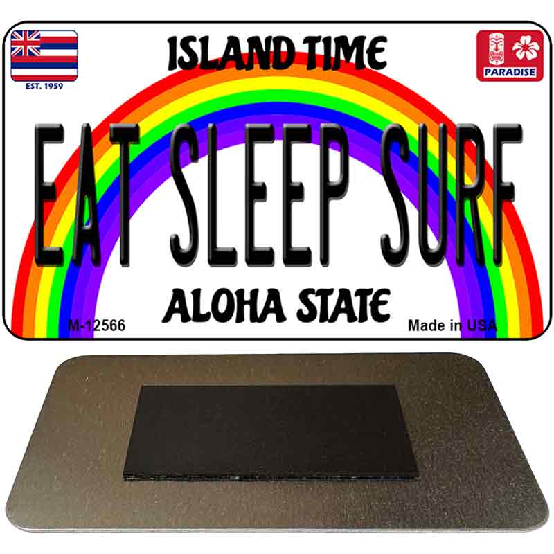 Eat Sleep Surf Novelty Metal Magnet M-12566