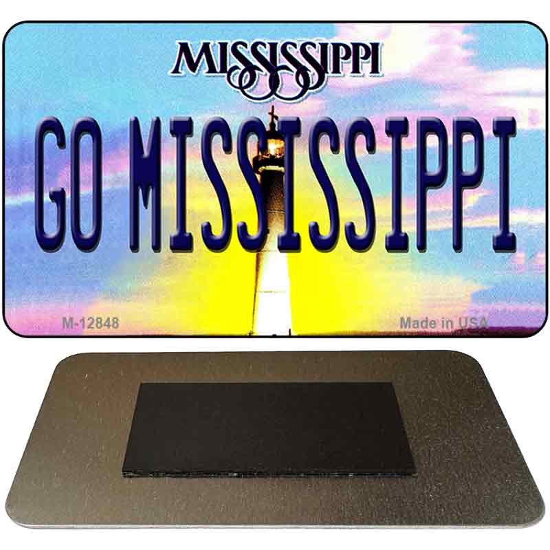 Go Mississippi Novelty Metal Magnet M-12848