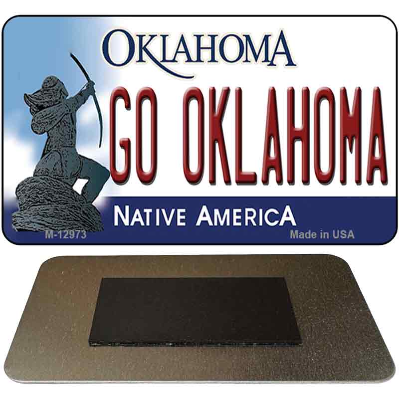 Go Oklahoma Novelty Metal Magnet M-12973