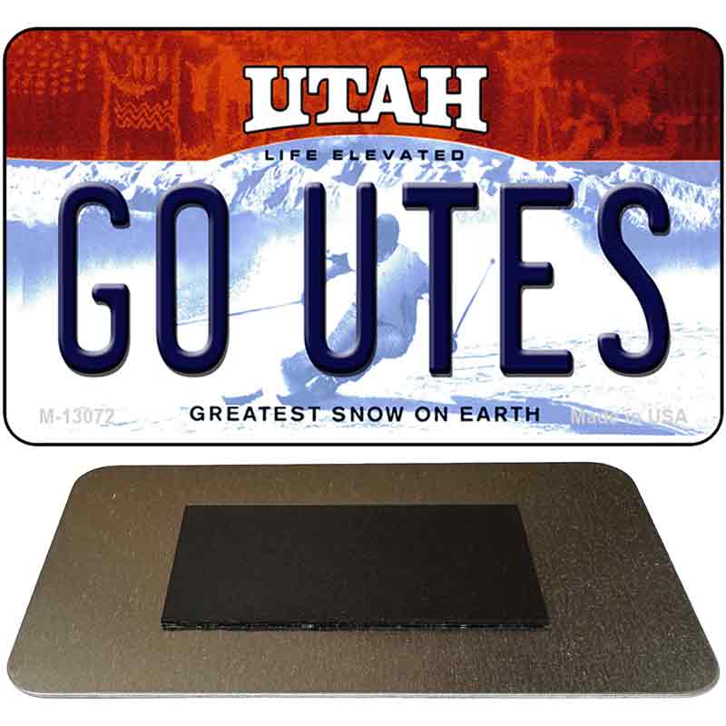 Go Utes Novelty Metal Magnet M-13072