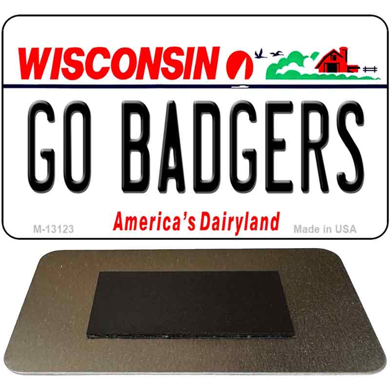 Go Badgers Novelty Metal Magnet M-13123