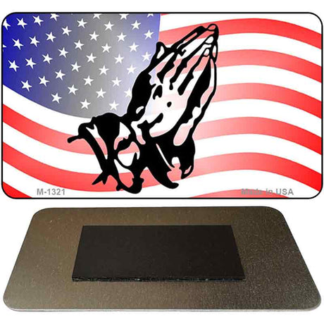 American Flag Praying Hands Novelty Metal Magnet M-1321